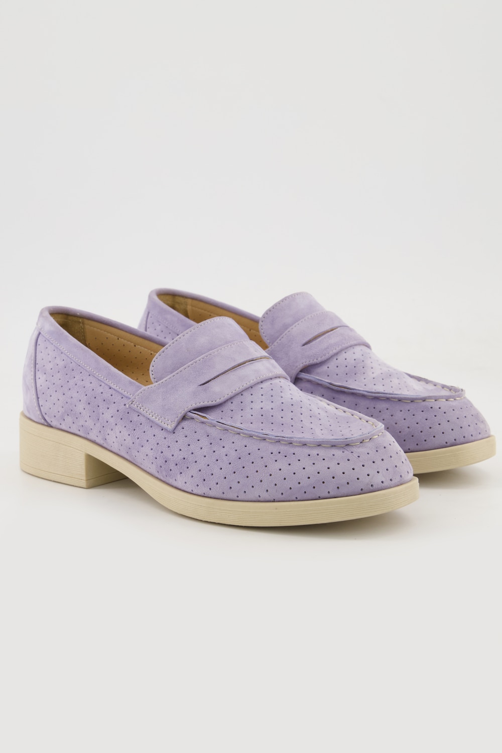 Leder-Loafer, Damen, blau, Größe: 43, Leder, Ulla Popken