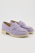 Leder-Loafer, Veloursleder, Textilfutter, Blockabsatz