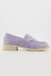 Leder-Loafer, Veloursleder, Textilfutter, Blockabsatz
