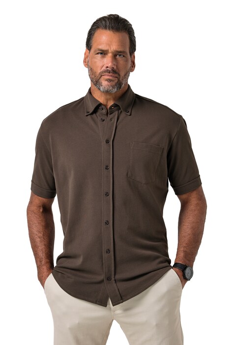 Piké košile FLEXNAMIC®, krátké rukávy, límeček s knoflíky, Modern střih, do 8XL