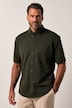 Piqué shirt, FLEXNAMIC®, short sleeve, button-down collar, modern fit, up to 8 XL