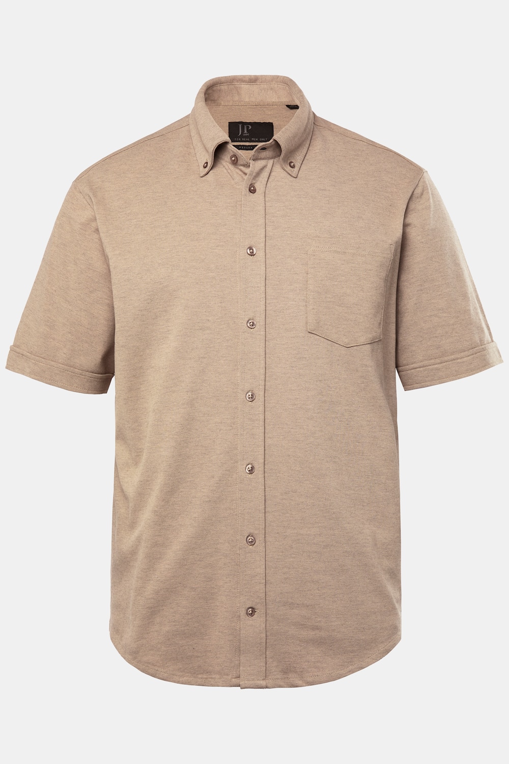 Overhemd van piqué, FLEXNAMIC®, korte mouwen, buttondown-kraag, moderne pasvorm, tot 8XL