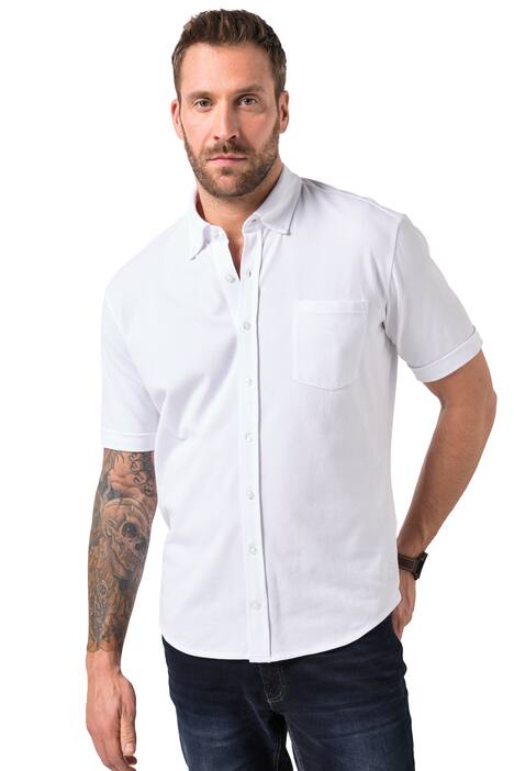 Piké košile FLEXNAMIC®, krátké rukávy, límeček s knoflíky, Modern střih, do 8XL