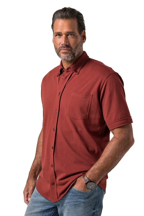 Piké košile FLEXNAMIC®, krátké rukávy, límeček s knoflíky, Modern střih, do 8XL