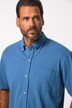 Piqué shirt, FLEXNAMIC®, short sleeve, button-down collar, modern fit, up to 8 XL