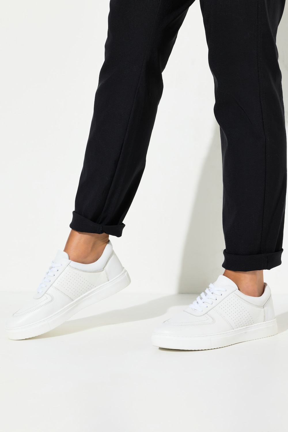 Leder-Sneaker, Damen, weiß, Größe: 41, Leder, Ulla Popken