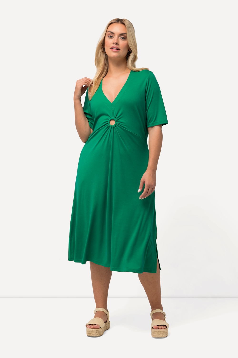 Große Größen Jersey-Midikleid, Damen, grün, Größe: 58/60, Viskose/Polyester, Ulla Popken