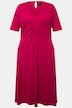 Jersey midi-jurk, A-lijn, V-hals, halve mouwen