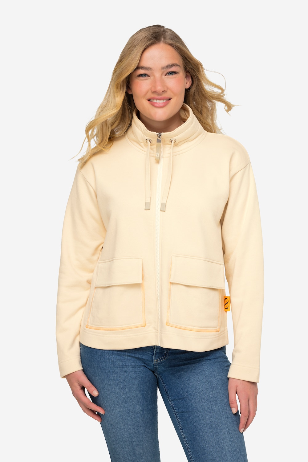 Große Größen Sweatjacke, Damen, gelb, Größe: L, Baumwolle/Polyester, LAURASON