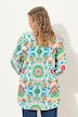 Bluse, Blüten, A-Linie, V-Ausschnitt, 3/4-Arm