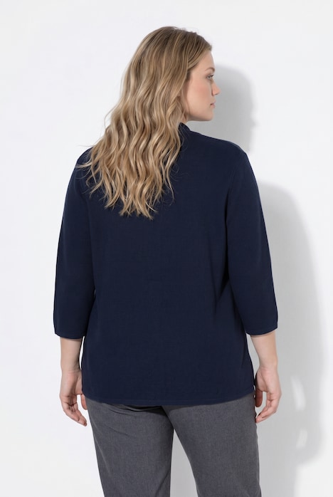 Strickjacke, V-Ausschnitt, 3/4-Arm, Biobaumwolle