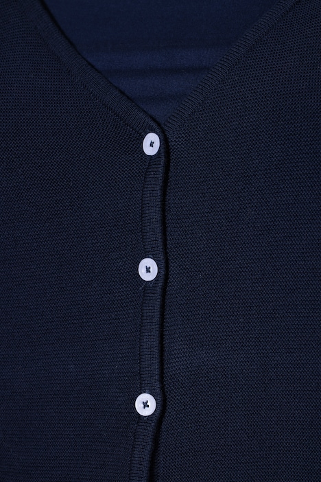 Strickjacke, V-Ausschnitt, 3/4-Arm, Biobaumwolle
