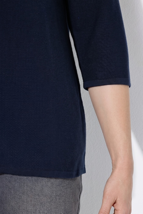 Strickjacke, V-Ausschnitt, 3/4-Arm, Biobaumwolle