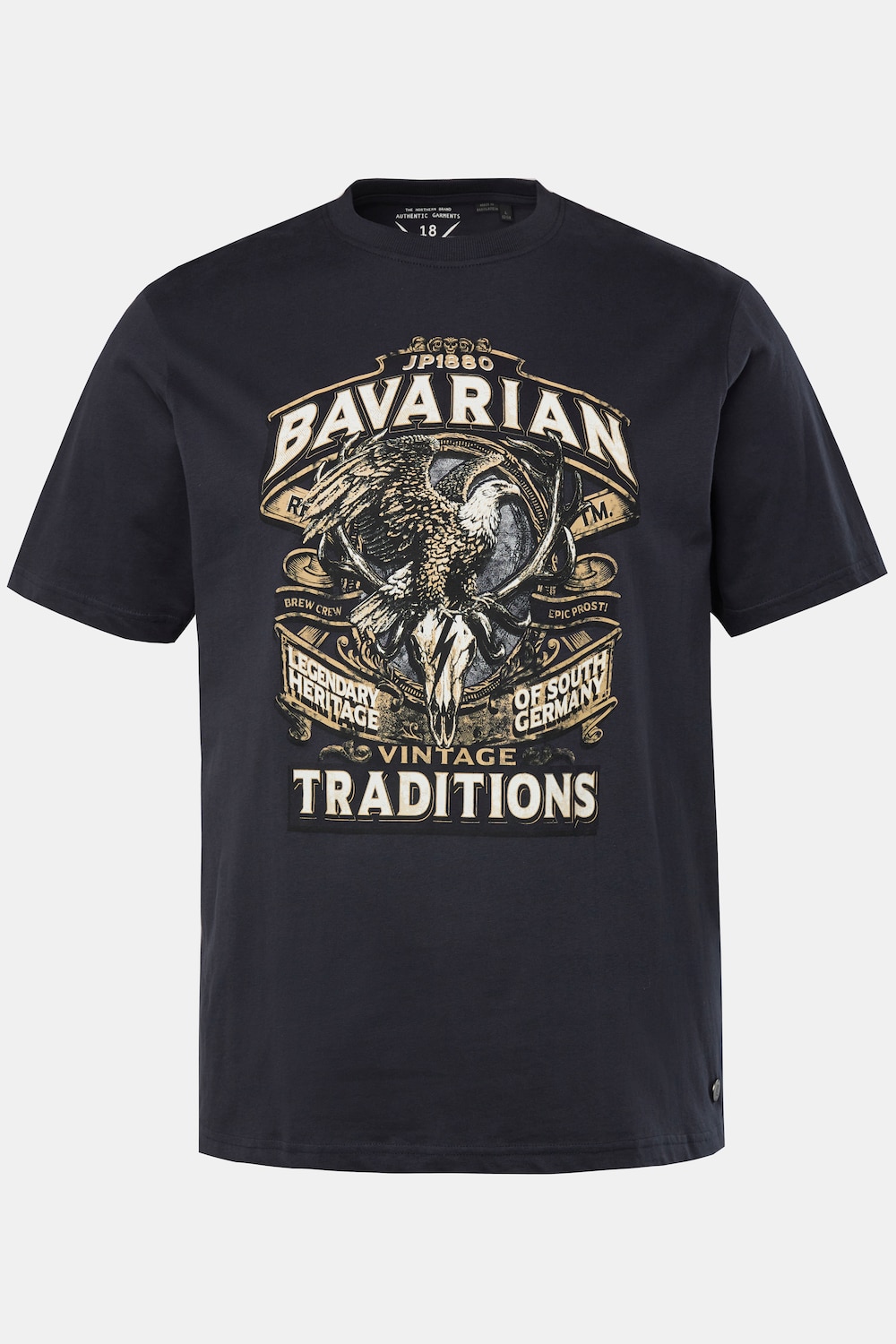 JP1880 T-Shirt, Halbarm, Trachten-Print, Rundhals, bis 8 XL