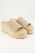 Leren sandalen, echt leer, plateauzool met een gevlochten look