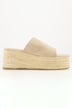 Leren sandalen, echt leer, plateauzool met een gevlochten look