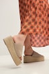 Leren sandalen, echt leer, plateauzool met een gevlochten look