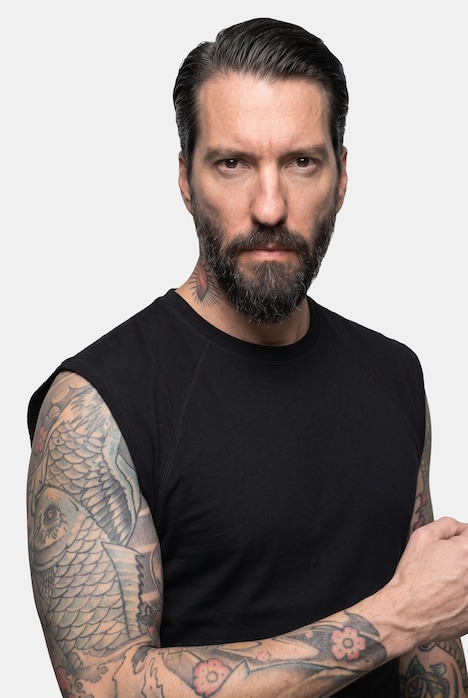 Tanktop, überschnittene Schultern, Rundhals, bis 8 XL