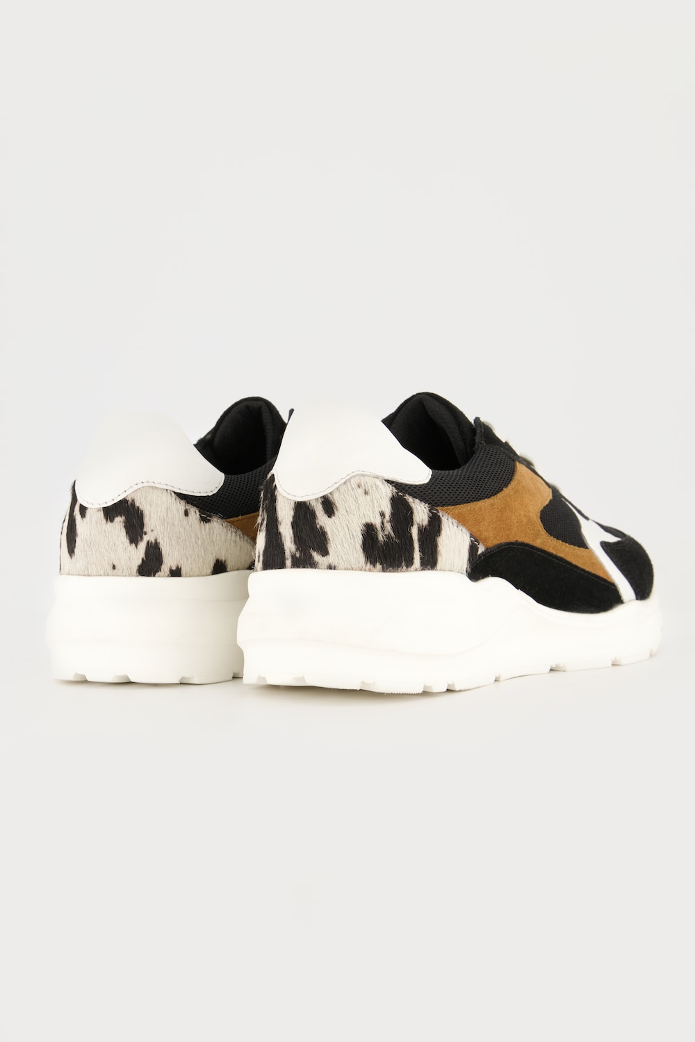 Stora storlekar Skinnsneakers, Dam, svart, storlek: 38, Läder/Syntetfibrer, Ulla Popken