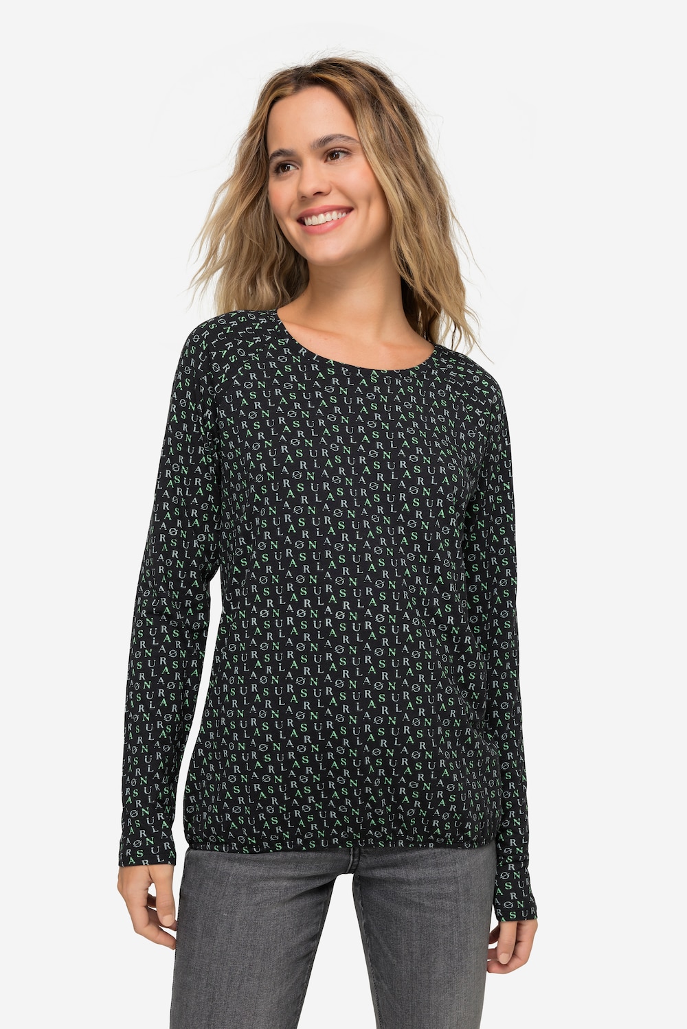 Große Größen T-Shirt, Damen, grün, Größe: M, Baumwolle/Synthetische Fasern, LAURASON