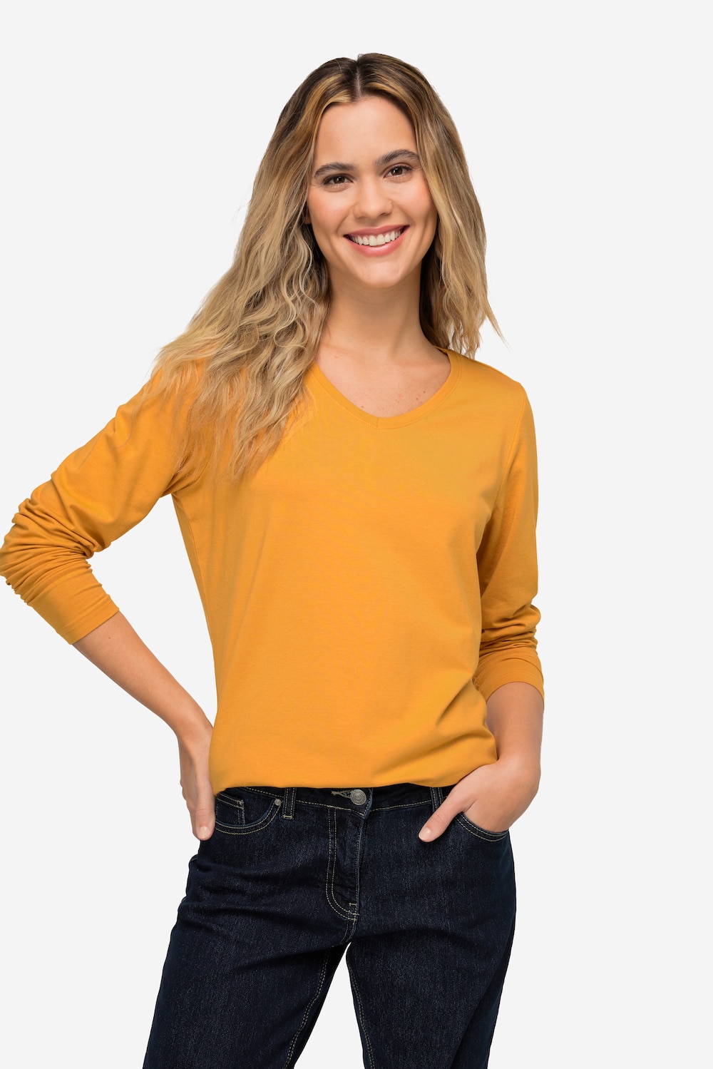 Große Größen T-Shirt, Damen, orange, Größe: XL, Baumwolle/Synthetische Fasern, LAURASON