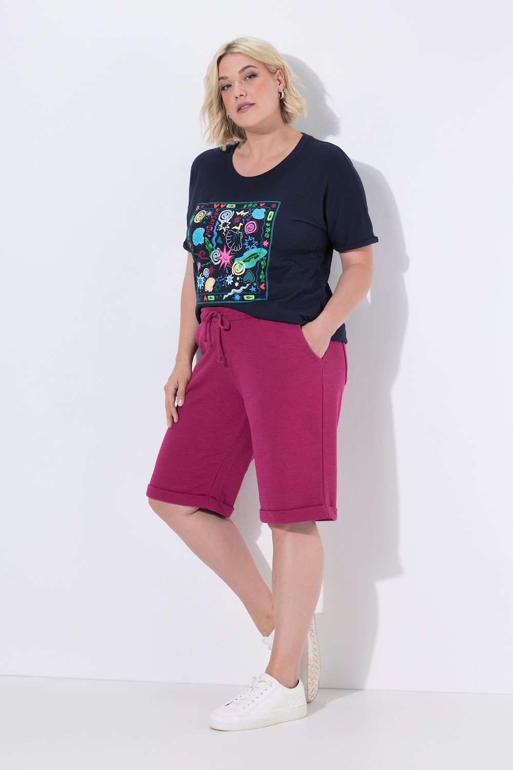 Sweatshorts Mary, weites, gerades Bein, Elastikbund