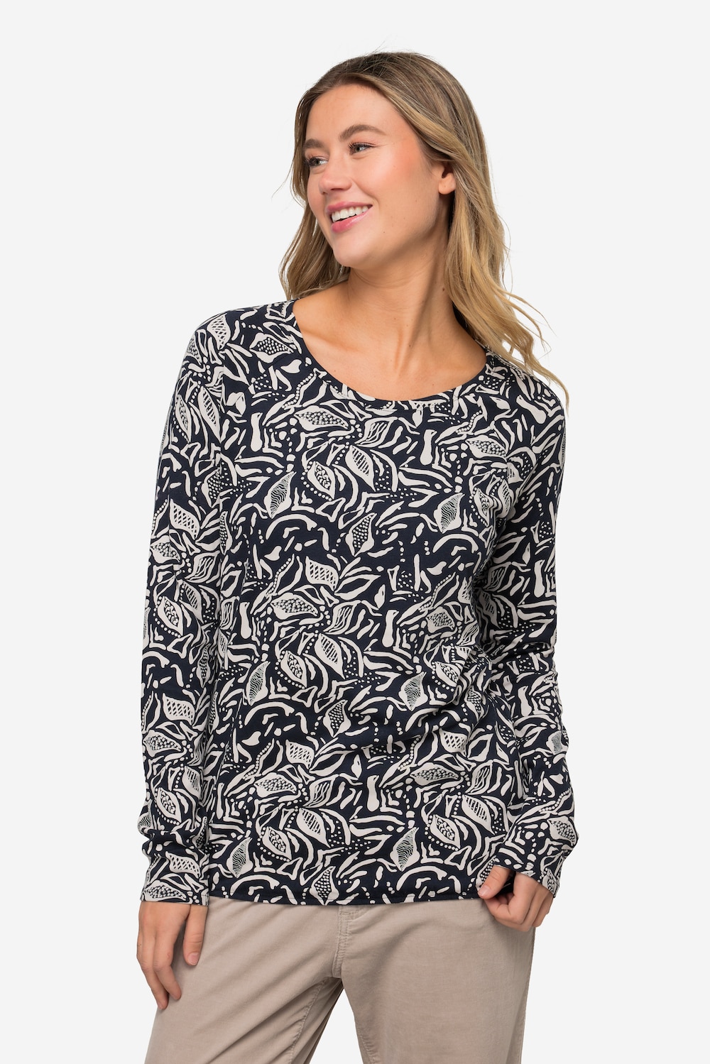 Große Größen T-Shirt, Damen, grau, Größe: M, Baumwolle/Synthetische Fasern, LAURASON