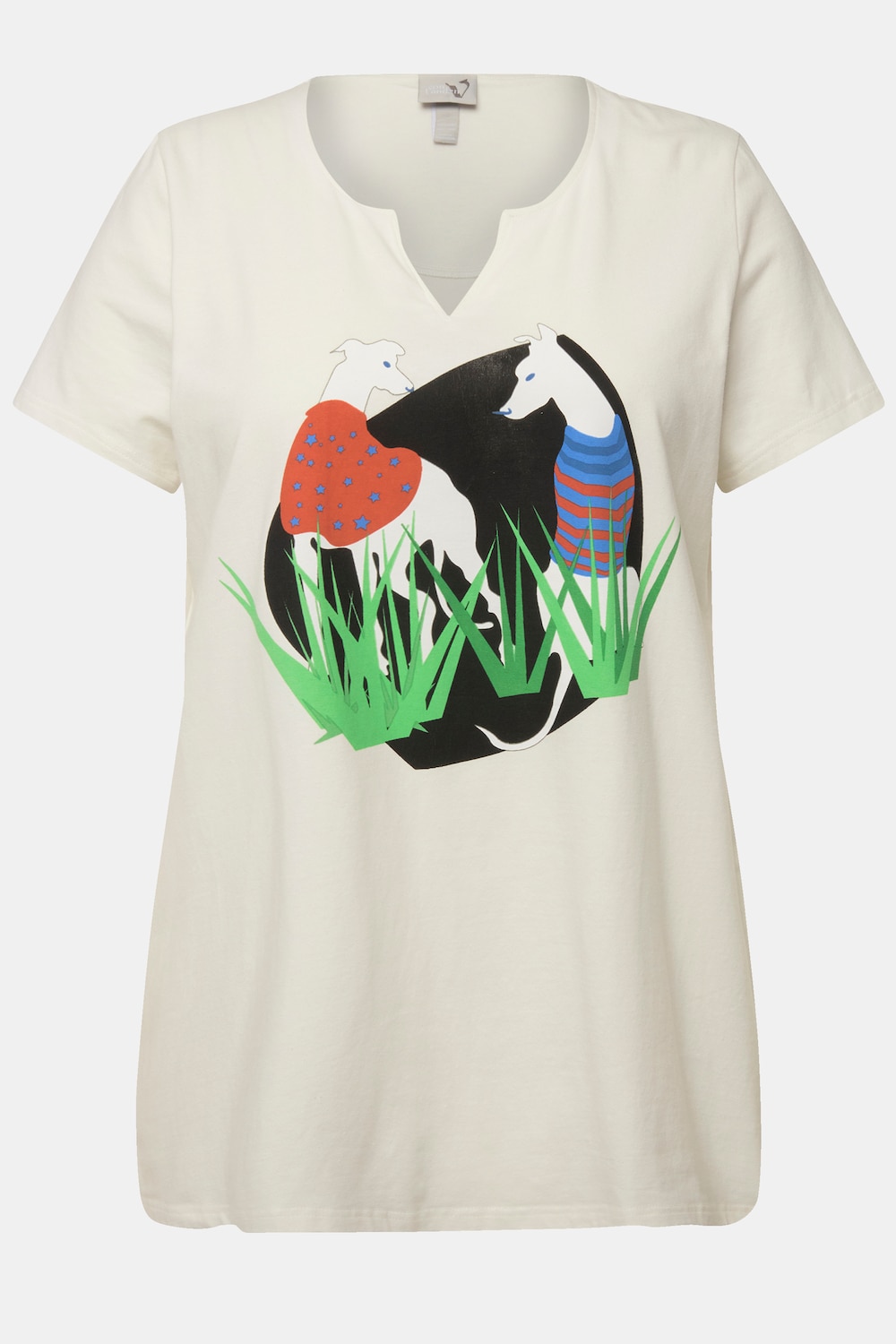 Stora storlekar T-shirt, Dam, vit, storlek: 50/52, Bomull, Ulla Popken