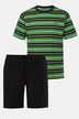JP1880-nattdrakt, hjemmeklær, kort todelt antrekk, vannrett stripet T-skjorte, shorts, opptil 8 XL