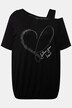 T-Shirt, Herz, Rundhals, Cut-Out, Gummisaum, Halbarm