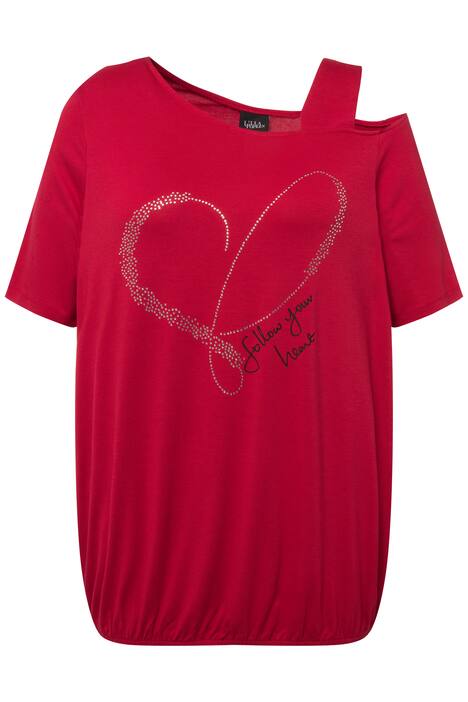 Tričko, srdce, kulatý výstřih, průstřihy, pružný lem, krátké rukávy