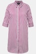 Longbluse, Streifen, A-Linie, Hemdkragen, 3/4-Arm