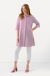 Longbluse, Streifen, A-Linie, Hemdkragen, 3/4-Arm