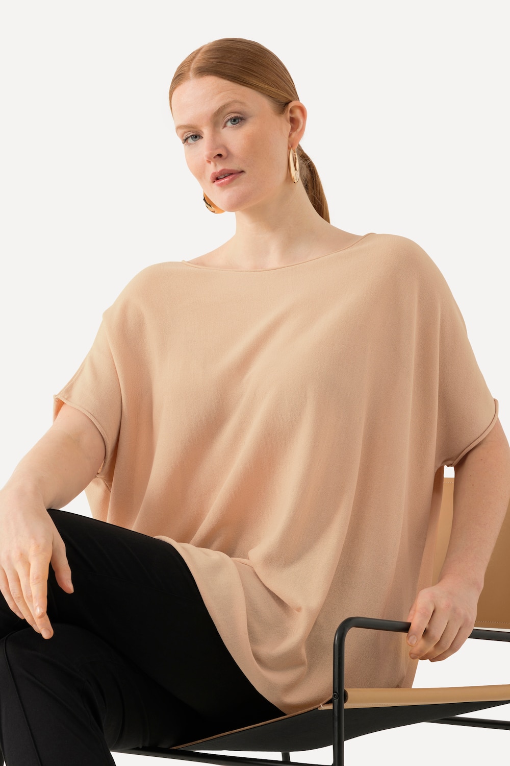 Große Größen Pullover, Damen, beige, Größe: 46/48, Viskose/Synthetische Fasern, Ulla Popken