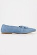 Leder-Ballerinas, Veloursleder, elastische Ferse, Weite H