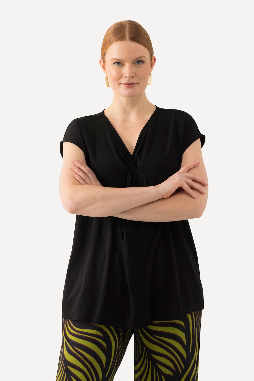 Große Größen Slinkyshirt, Damen, schwarz, Größe: 46/48, Viskose, Ulla Popken