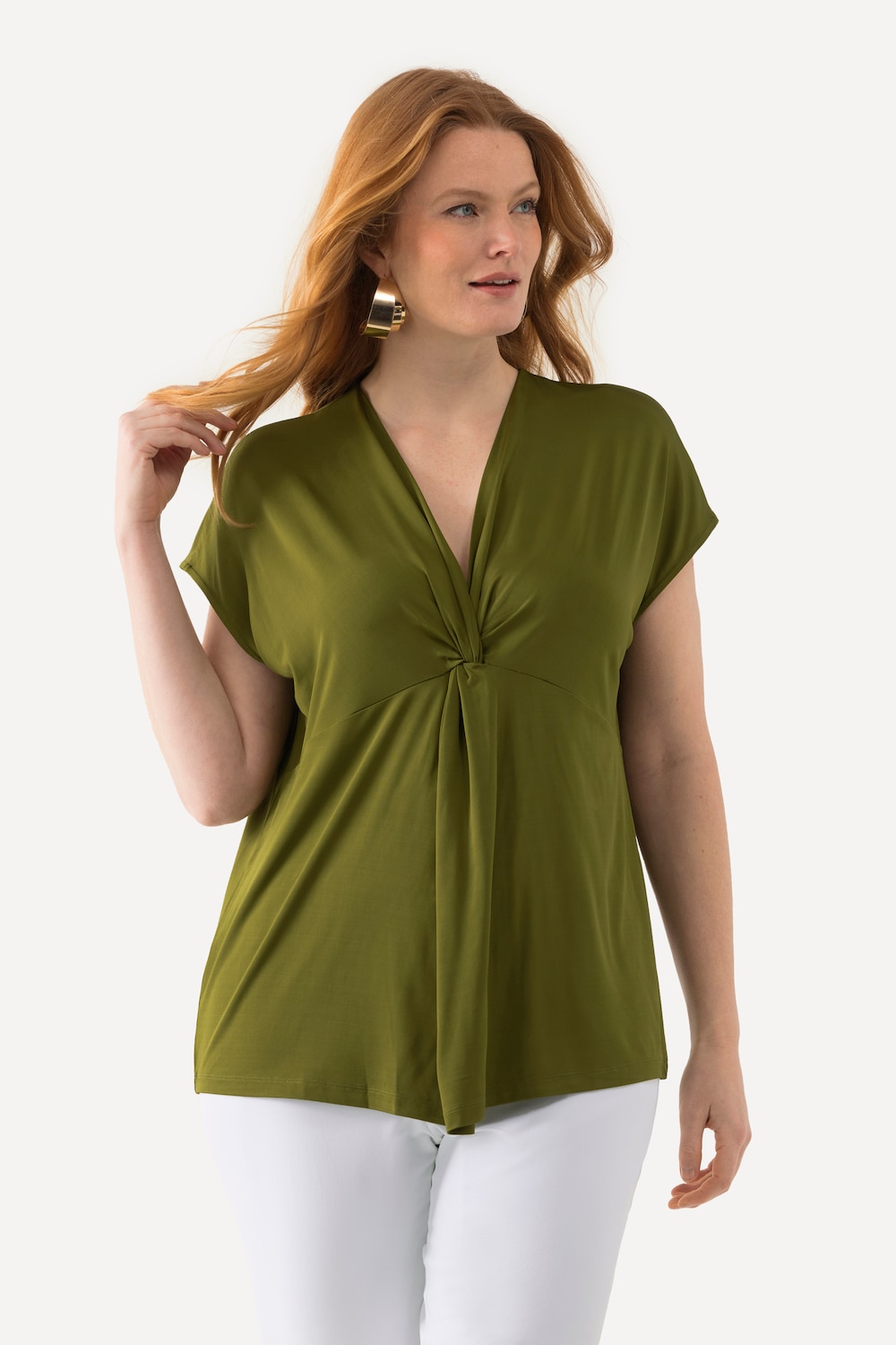 Grote Maten Slinky shirt, Dames, bruin, Maat: 50/52, Viscose, Ulla Popken