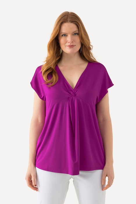 Knot Detail Cap Sleeve Slinky Tee