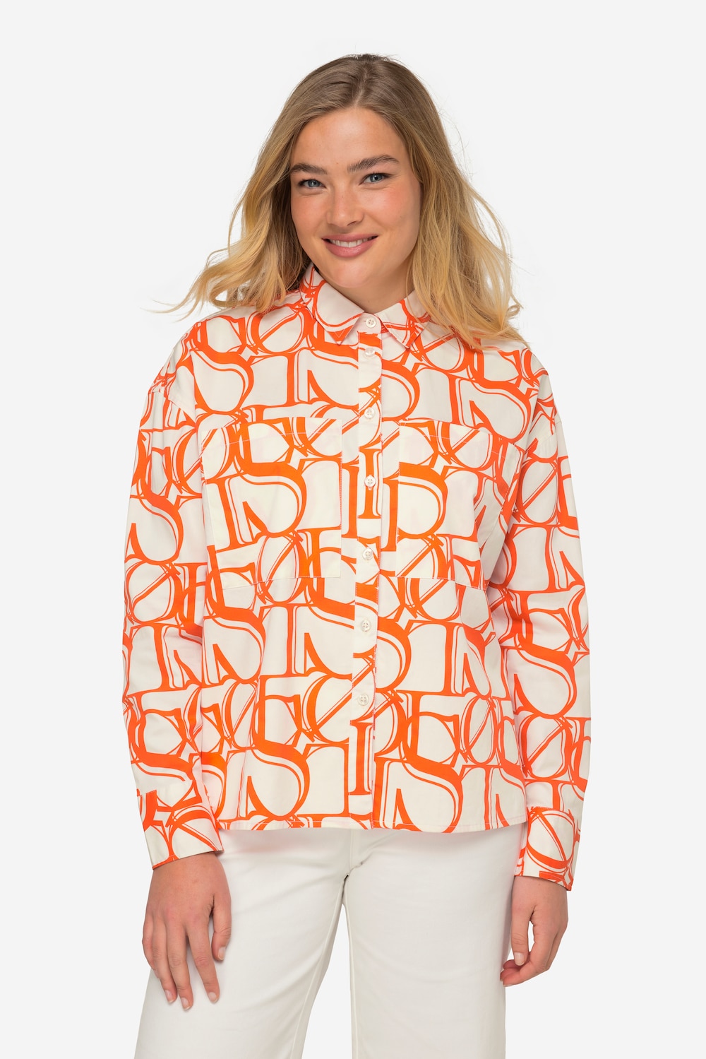 Große Größen Hemdbluse, Damen, weiß, Größe: S, Baumwolle, LAURASON