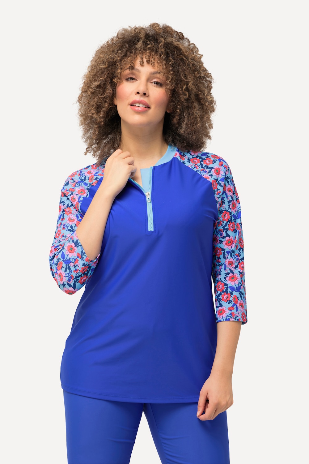 Große Größen UV-Shirt, Damen, blau, Größe: 42/44, Elasthan, Ulla Popken