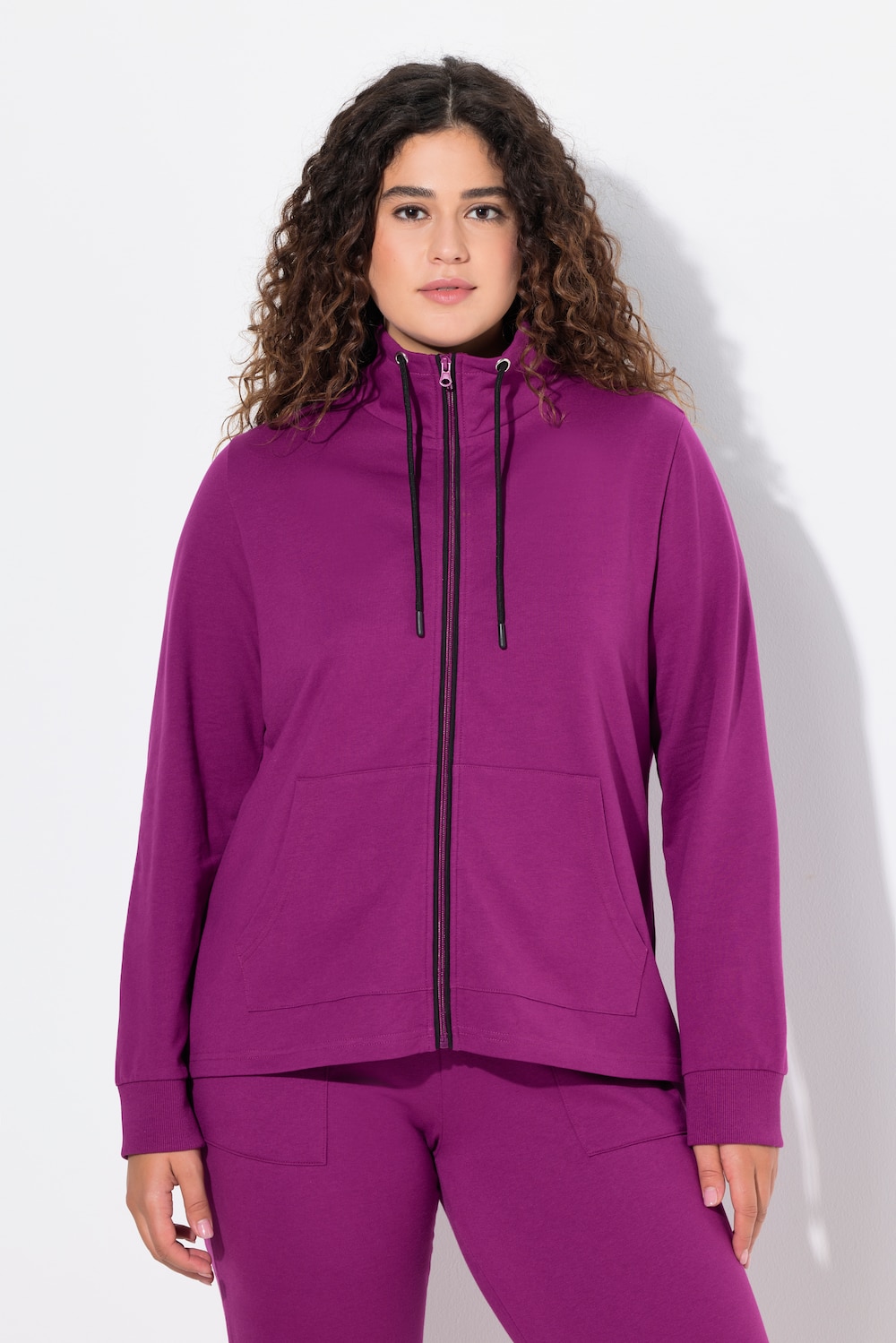 Große Größen Sweatjacke, Damen, lila, Größe: 50/52, Baumwolle/Polyester, Ulla Popken