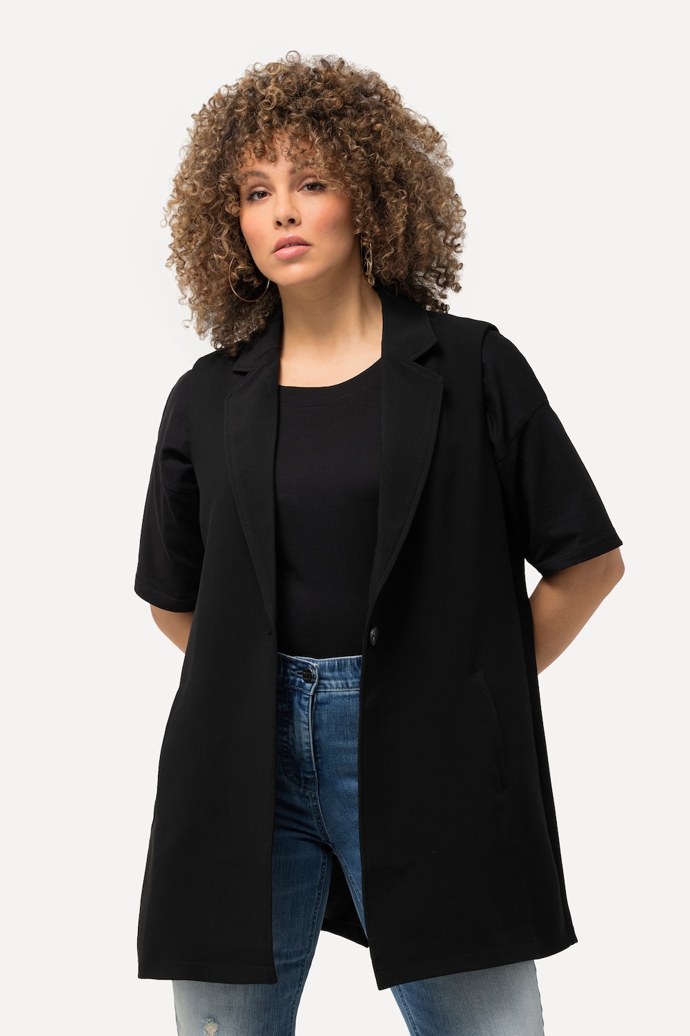 Große Größen Weste, Damen, schwarz, Größe: 50/52, Polyester/Viskose, Ulla Popken