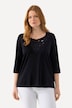 Cutout Neckline 3/4 Sleeve Tee
