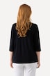 Cutout Neckline 3/4 Sleeve Tee