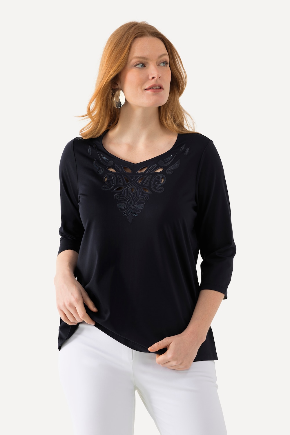 Grote Maten Shirt, Dames, blauw, Maat: 46/48, Viscose/Synthetische vezels/Elastaan, Ulla Popken