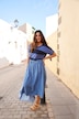Lyocell rok, jeans-look, A-lijn, zoomsplit