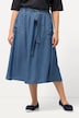 Lyocell rok, jeans-look, A-lijn, zoomsplit