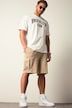 Bermuda cargo STHUGE en molleton, avec taille élastique. Coupe Relaxed Fit. Jusqu'au 8XL.