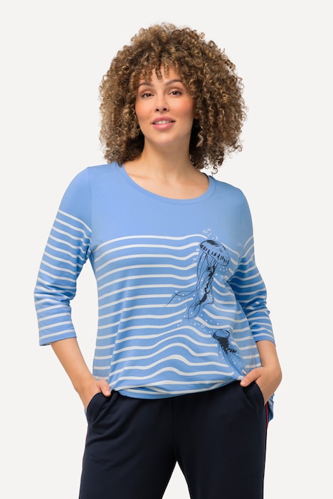 Ulla Popken Womenswear Plus Size Curvy Oversize Border Print  Navy Knit Cotton Ventiled Túnica azul marino 42+ 818282720, marino : Ropa,  Zapatos y Joyería