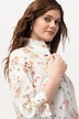 Bluse, Blüten, Kelchkragen, 3/4-Arm